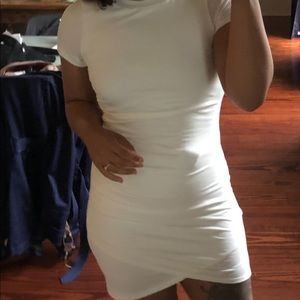 Altard state ribbed white mini tshirt dress